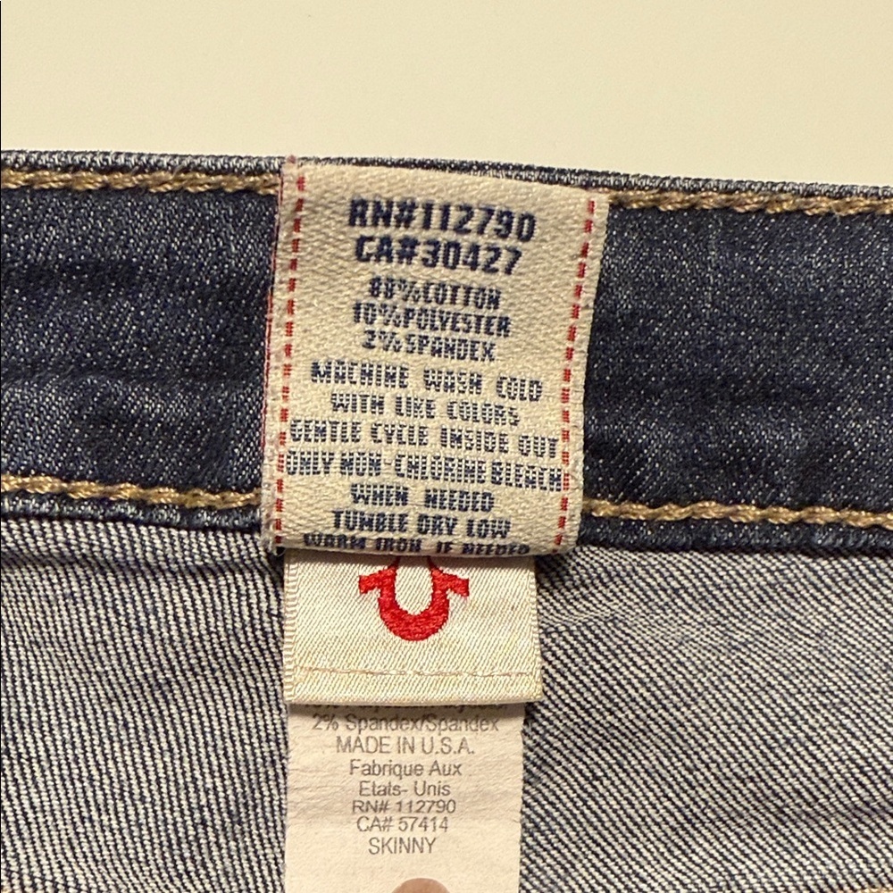 True Religion Women's Studded Blue Skinny Jeans Size 29 - Picture 12 of 13
